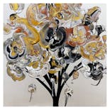 Abstract Bouquet 220417 (Pearl White x Black Gold)